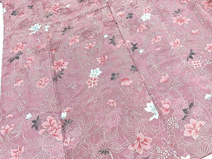 平和屋着物■上質な小紋　草花文　正絹　逸品　BAAY5764yc