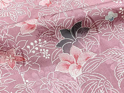 平和屋着物■上質な小紋　草花文　正絹　逸品　BAAY5764yc