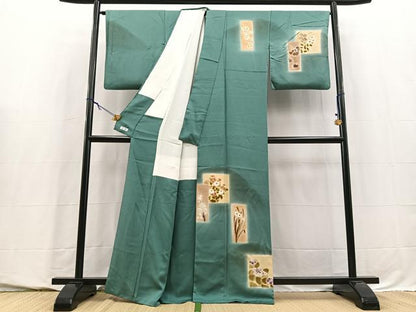 平和屋着物■訪問着　遠山花文　暈し染め　金彩　正絹　逸品　BAAY5765yc