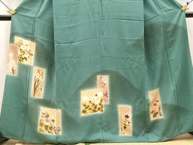 平和屋着物■訪問着　遠山花文　暈し染め　金彩　正絹　逸品　BAAY5765yc