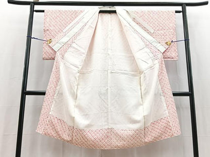 平和屋着物■長襦袢　袷　蜘蛛絞り　正絹　逸品　未使用　BAAY5766yc