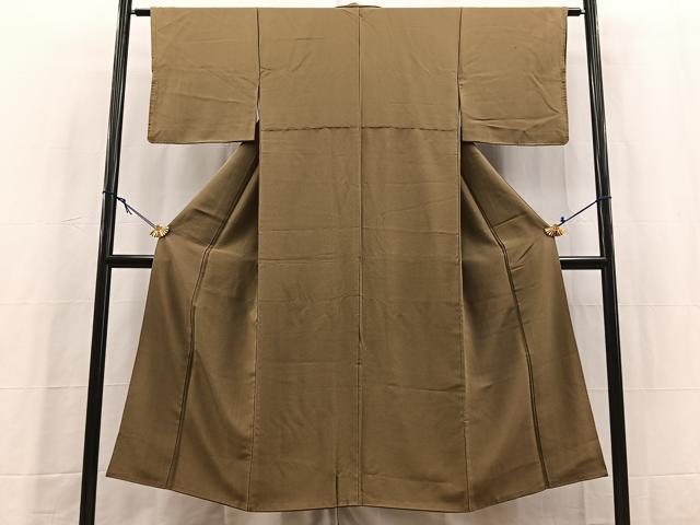 平和屋着物■上質な色無地　利休茶色　正絹　逸品　BAAY5768yc