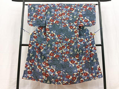 平和屋着物■セミアンティーク　大正ロマン　小紋　花尽くし文　正絹　逸品　BAAY5769yc