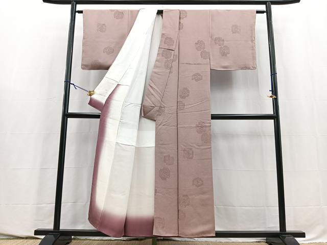 平和屋着物■上質な小紋　花絵皿文　正絹　逸品　BAAY5770yc