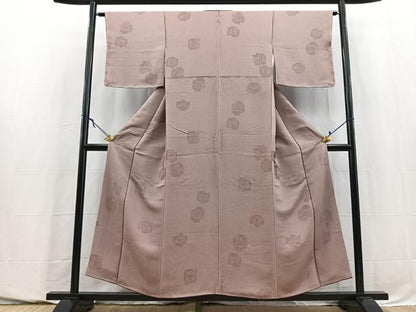 平和屋着物■上質な小紋　花絵皿文　正絹　逸品　BAAY5770yc