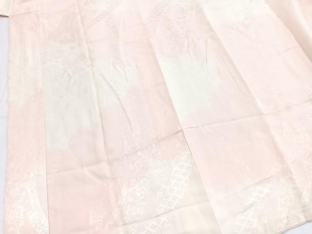 平和屋着物■振袖用長襦袢　袷　絞り　鬘帯花文　暈し染め　正絹　逸品　BAAY5771yc