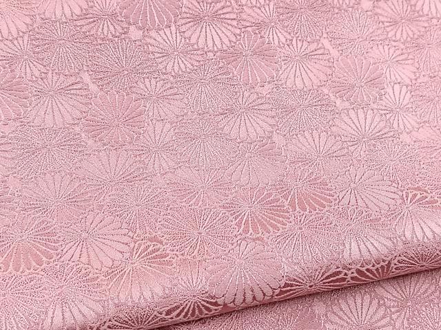 平和屋着物■上質な色無地　菊尽くし地紋　長春色　正絹　逸品　未使用　BAAY5774yc