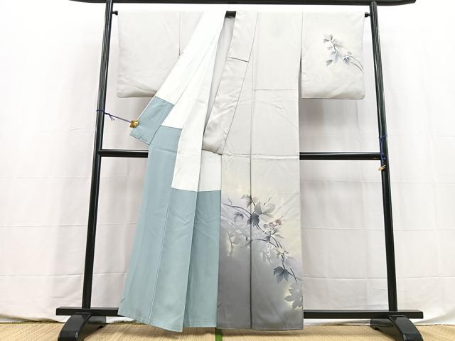 平和屋着物■訪問着　花蝶文　暈し染め　正絹　逸品　BAAY5780yc
