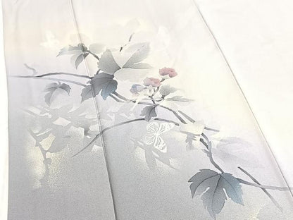 平和屋着物■訪問着　花蝶文　暈し染め　正絹　逸品　BAAY5780yc