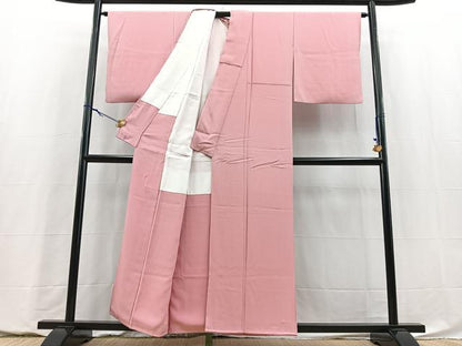 平和屋着物■上質な色無地　鴨色　正絹　逸品　BAAY5783yc
