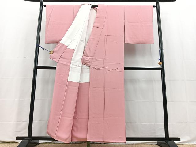 平和屋着物■上質な色無地　鴨色　正絹　逸品　BAAY5783yc