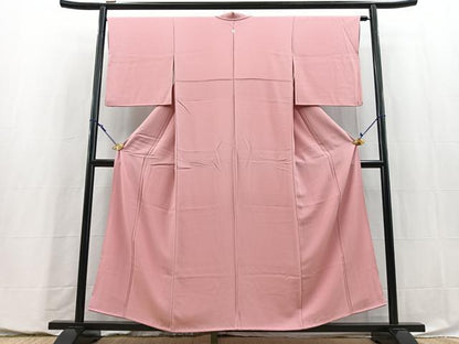 平和屋着物■上質な色無地　鴨色　正絹　逸品　BAAY5783yc