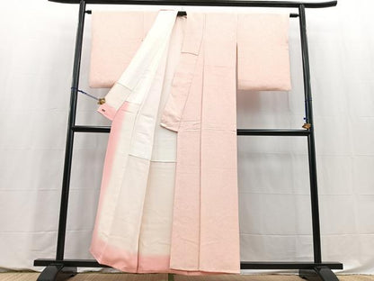 平和屋着物■上質な色無地　抽象地紋　虹色　三越扱い　正絹　逸品　BAAY5784yc