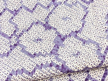 平和屋着物■上質な小紋　総絞り　幾何学花文　正絹　逸品　BAAY5786yc