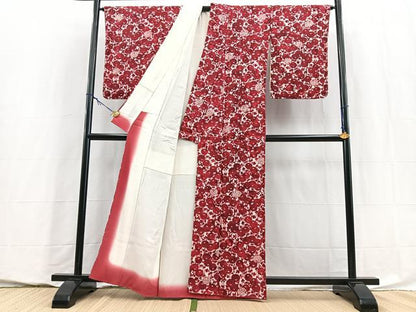 平和屋着物■上質な小紋　絞り　万寿菊文　正絹　逸品　未使用　BAAY5792yc