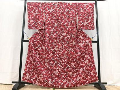 平和屋着物■上質な小紋　絞り　万寿菊文　正絹　逸品　未使用　BAAY5792yc