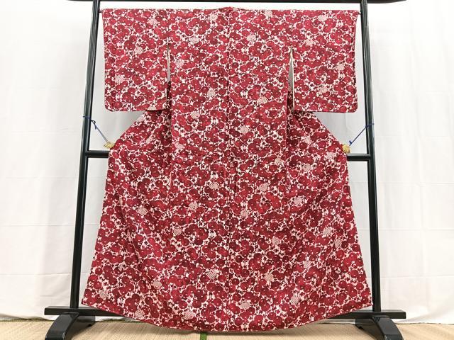 平和屋着物■上質な小紋　絞り　万寿菊文　正絹　逸品　未使用　BAAY5792yc