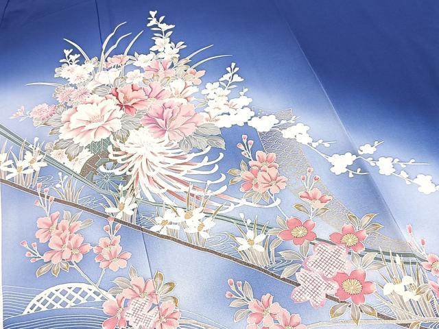 平和屋着物■訪問着　立波花車文　暈し染め　金彩　正絹　逸品　BAAY5793yc