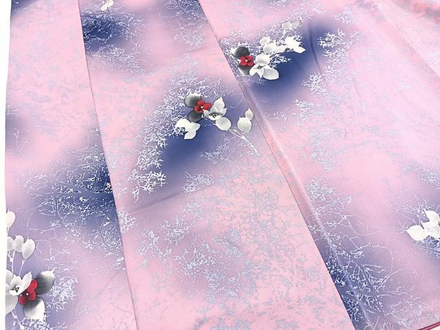 平和屋着物■上質な小紋　舞花文　暈し染め　正絹　逸品　BAAY5794yc