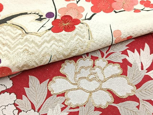 平和屋着物■訪問着　絞り　駒刺繍　風景花文　金彩　正絹　逸品　BAAY5799yc
