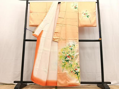 平和屋着物■訪問着　草花文　暈し染め　正絹　逸品　未使用　BAAY5803yc