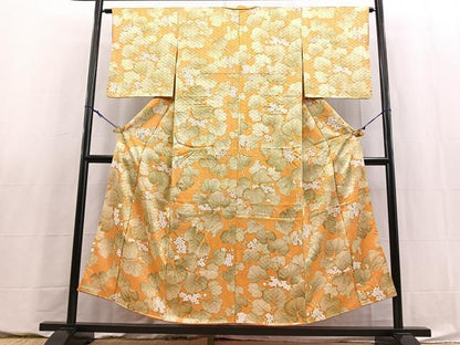 平和屋着物■上質な小紋　草花文　正絹　逸品　BAAY5804yc