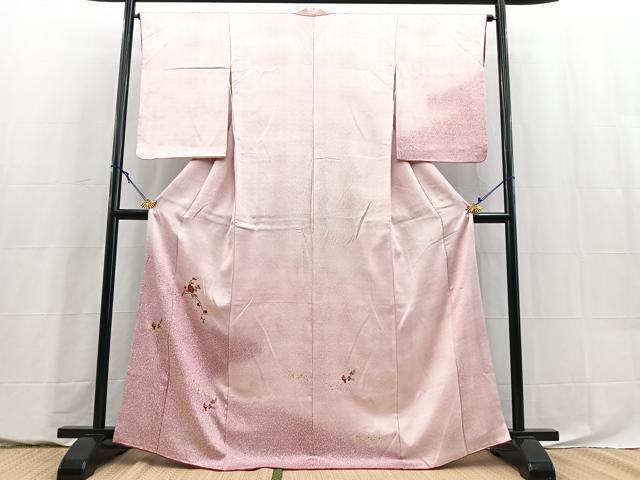 平和屋着物■訪問着　総刺繍　枝花文　暈し染め　金彩　正絹　逸品　BAAY5805yc