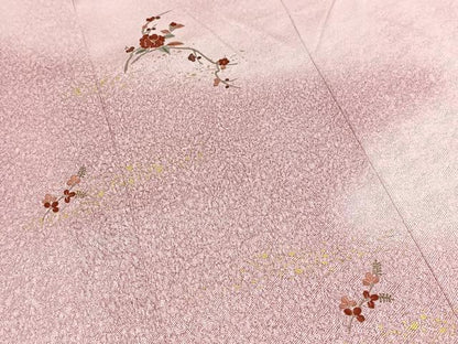 平和屋着物■訪問着　総刺繍　枝花文　暈し染め　金彩　正絹　逸品　BAAY5805yc