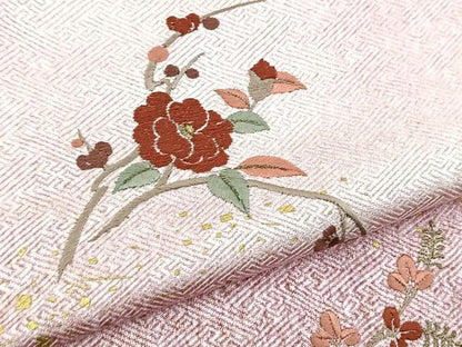 平和屋着物■訪問着　総刺繍　枝花文　暈し染め　金彩　正絹　逸品　BAAY5805yc