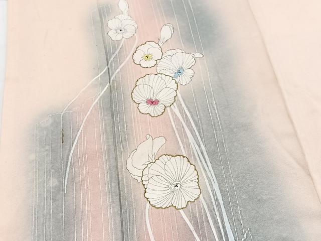 平和屋着物■訪問着　草花文　暈し染め　金彩　正絹　逸品　BAAY5806yc