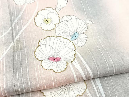 平和屋着物■訪問着　草花文　暈し染め　金彩　正絹　逸品　BAAY5806yc