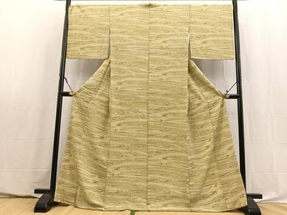 平和屋着物■上質な小紋　幾何学文様　ロング丈　正絹　逸品　BAAY5807yc