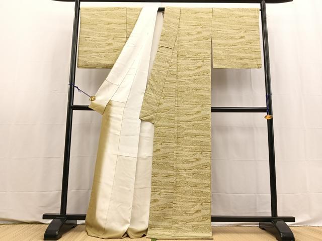 平和屋着物■上質な小紋　幾何学文様　ロング丈　正絹　逸品　BAAY5807yc