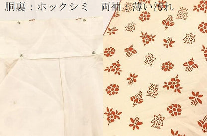 平和屋着物■上質な小紋　型染め　草花文　正絹　逸品　BAAY5808yc
