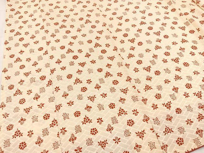 平和屋着物■上質な小紋　型染め　草花文　正絹　逸品　BAAY5808yc