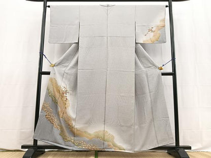 平和屋着物■訪問着　刺繍　道長花文　暈し染め　金彩　正絹　逸品　BAAY5809yc