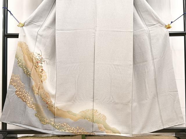 平和屋着物■訪問着　刺繍　道長花文　暈し染め　金彩　正絹　逸品　BAAY5809yc