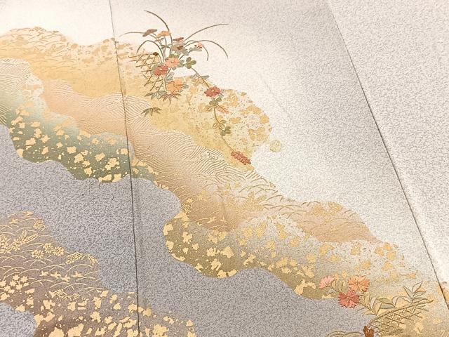 平和屋着物■訪問着　刺繍　道長花文　暈し染め　金彩　正絹　逸品　BAAY5809yc