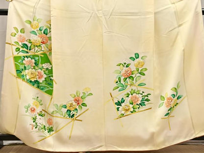 平和屋着物■訪問着　竹垣花文　暈し染め　金彩　正絹　逸品　BAAY5810yc