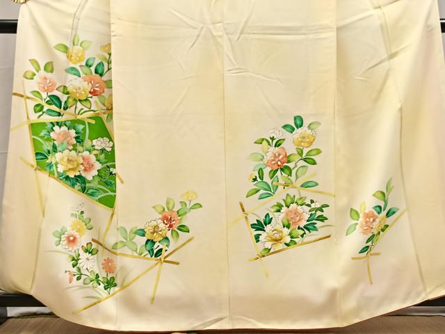 平和屋着物■訪問着　竹垣花文　暈し染め　金彩　正絹　逸品　BAAY5810yc