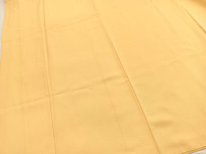 平和屋着物■上質な色無地　霞地紋　蜂蜜色　正絹　逸品　BAAY5813yc