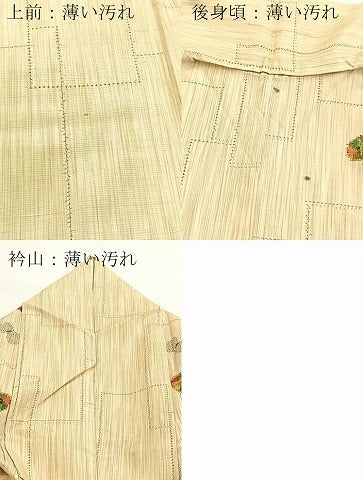平和屋着物■上質な紬　舞蝶文　背抜き仕立て　正絹　逸品　BAAY5823yc