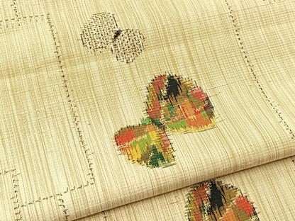 平和屋着物■上質な紬　舞蝶文　背抜き仕立て　正絹　逸品　BAAY5823yc
