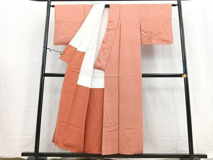 平和屋着物■上質な紬　曙色　正絹　逸品　未使用　BAAY5828yc