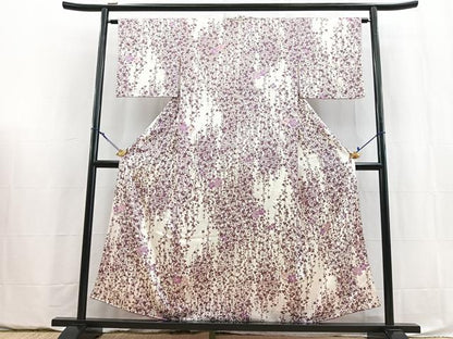 平和屋着物■上質な小紋　草花文　金彩　正絹　逸品　BAAY5829yc