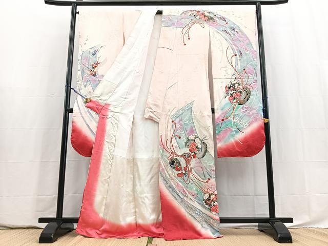 平和屋着物■谷崎潤一郎の世界　振袖　動物鼓花文　牡丹　金銀彩　正絹　逸品　BAAY5831yc