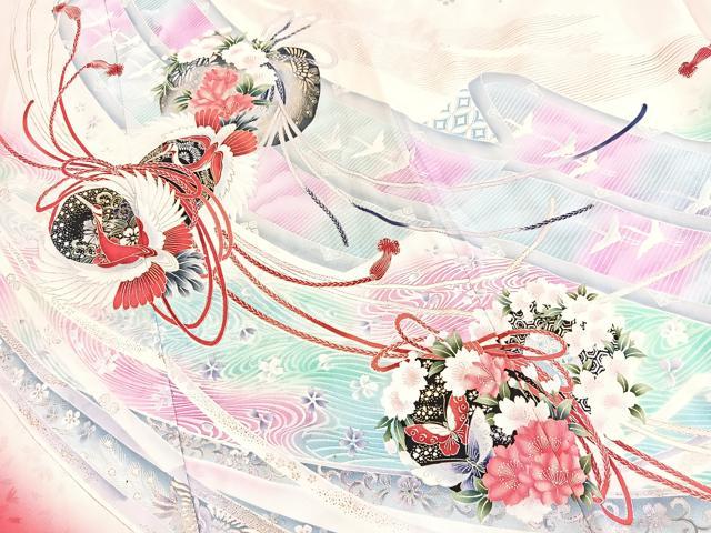 平和屋着物■谷崎潤一郎の世界　振袖　動物鼓花文　牡丹　金銀彩　正絹　逸品　BAAY5831yc