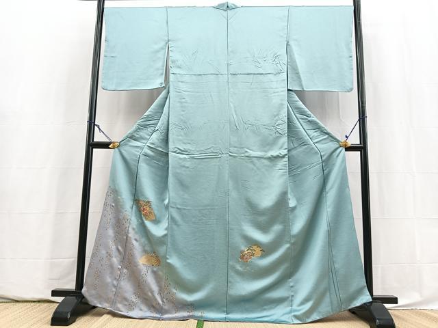 平和屋着物■訪問着　刺繍　地紙花文　暈し染め　金彩　正絹　逸品　BAAY5834yc