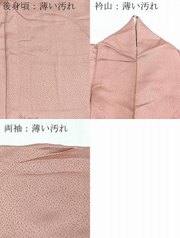 平和屋着物■色留訪問着　色無地　格天井花地紋　退紅色　正絹　逸品　BAAY5835yc