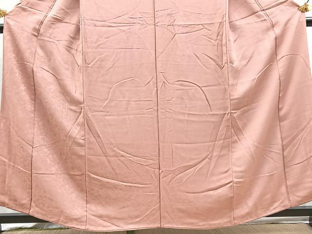 平和屋着物■色留訪問着　色無地　格天井花地紋　退紅色　正絹　逸品　BAAY5835yc